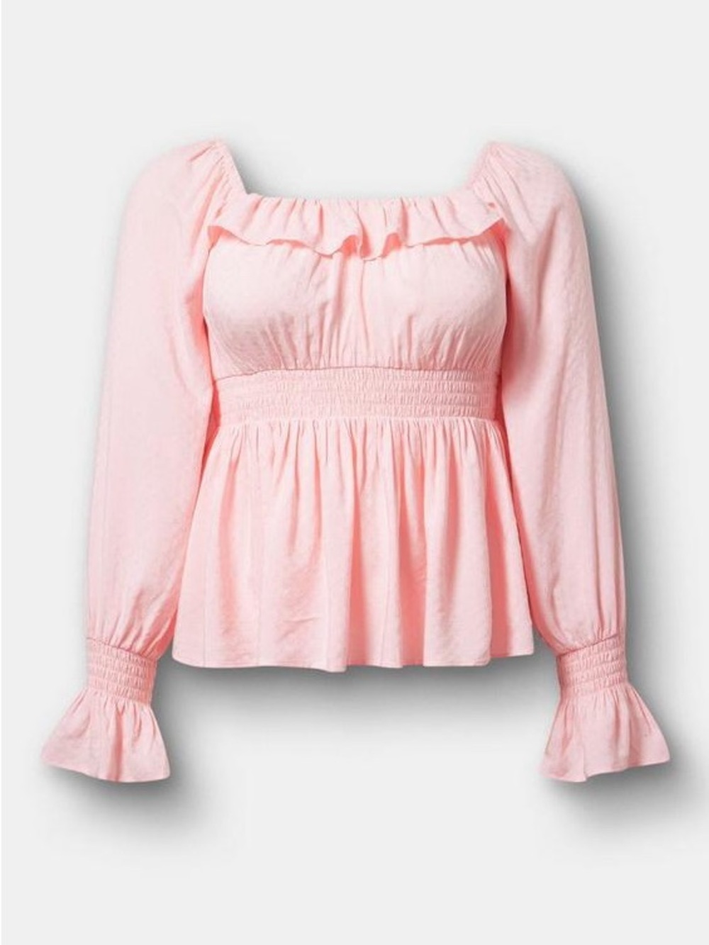 Torrid size 0 Pink Ruffle Smocked Waist Top